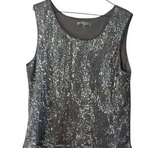 Studio One Womens Metallic Sparkle Sequins Tank Top Size XL